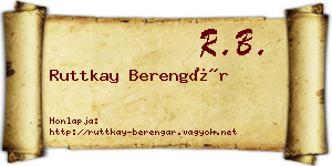 Ruttkay Berengár névjegykártya